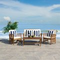 Safavieh Rocklin Outdoor Set; Natural & Beige - 4 Piece PAT7007G